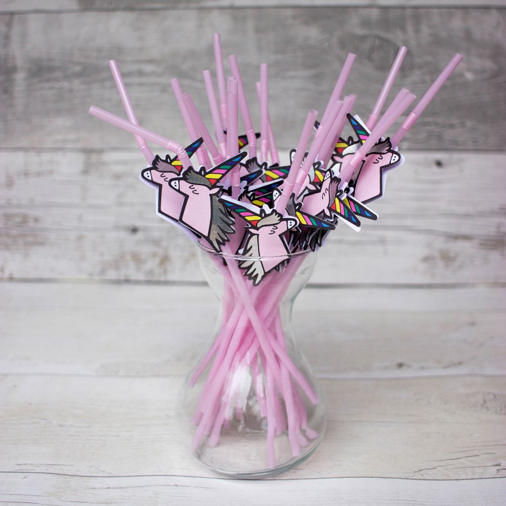 Unicorn party straws